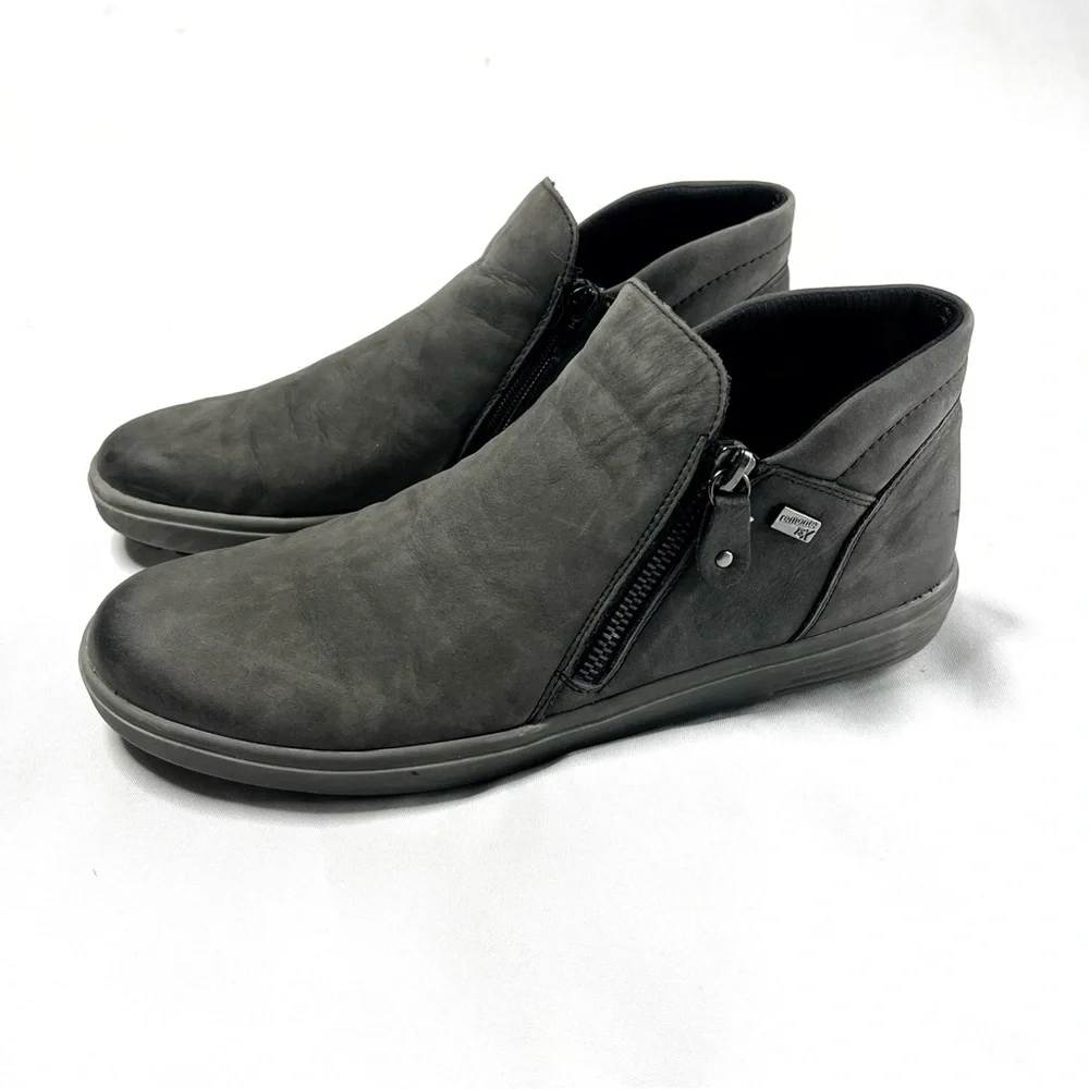 Remonte Softfoam Nubuck Leather Grey Flat Ankle Boots Shoes Size 41
